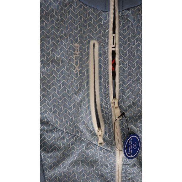 RLX x Ralph Lauren Women's Sz Large Blue Chevron Print RLX Full Zip Vest $178 - Picture 10 of 12